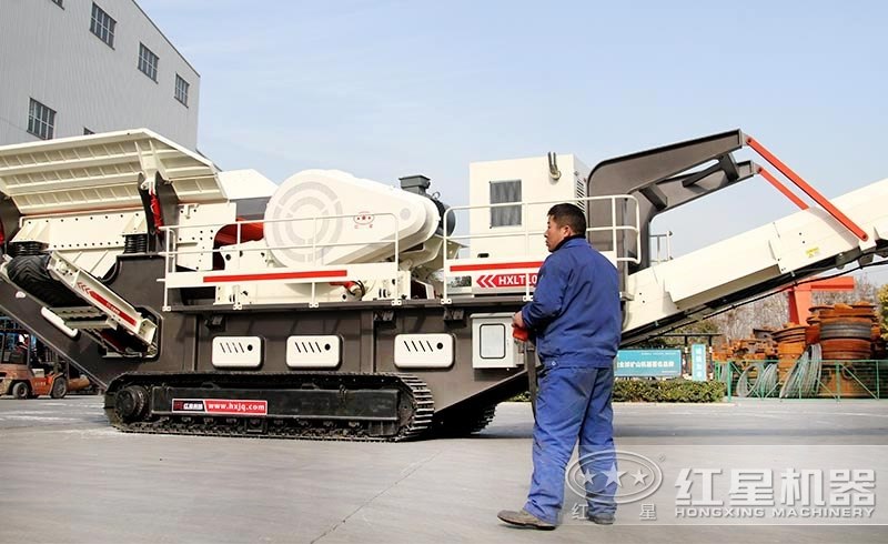 履帶智能遙控操作建筑垃圾移動(dòng)破碎機(jī)